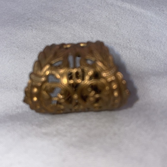 Vintage brass mid century cut out ring adjustable - Picture 2 of 3